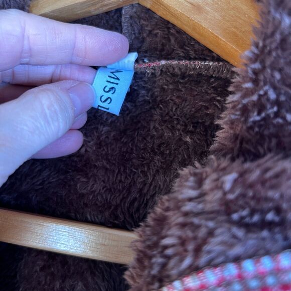 MissLook Gingham Plaid Hooded Faux Fur Lined Jacket Preppy Boho Size XL - Picture 11 of 14